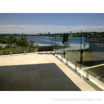 Glass Railing / Frameless Glass Railing with Stainless Steel Handrail Fittings